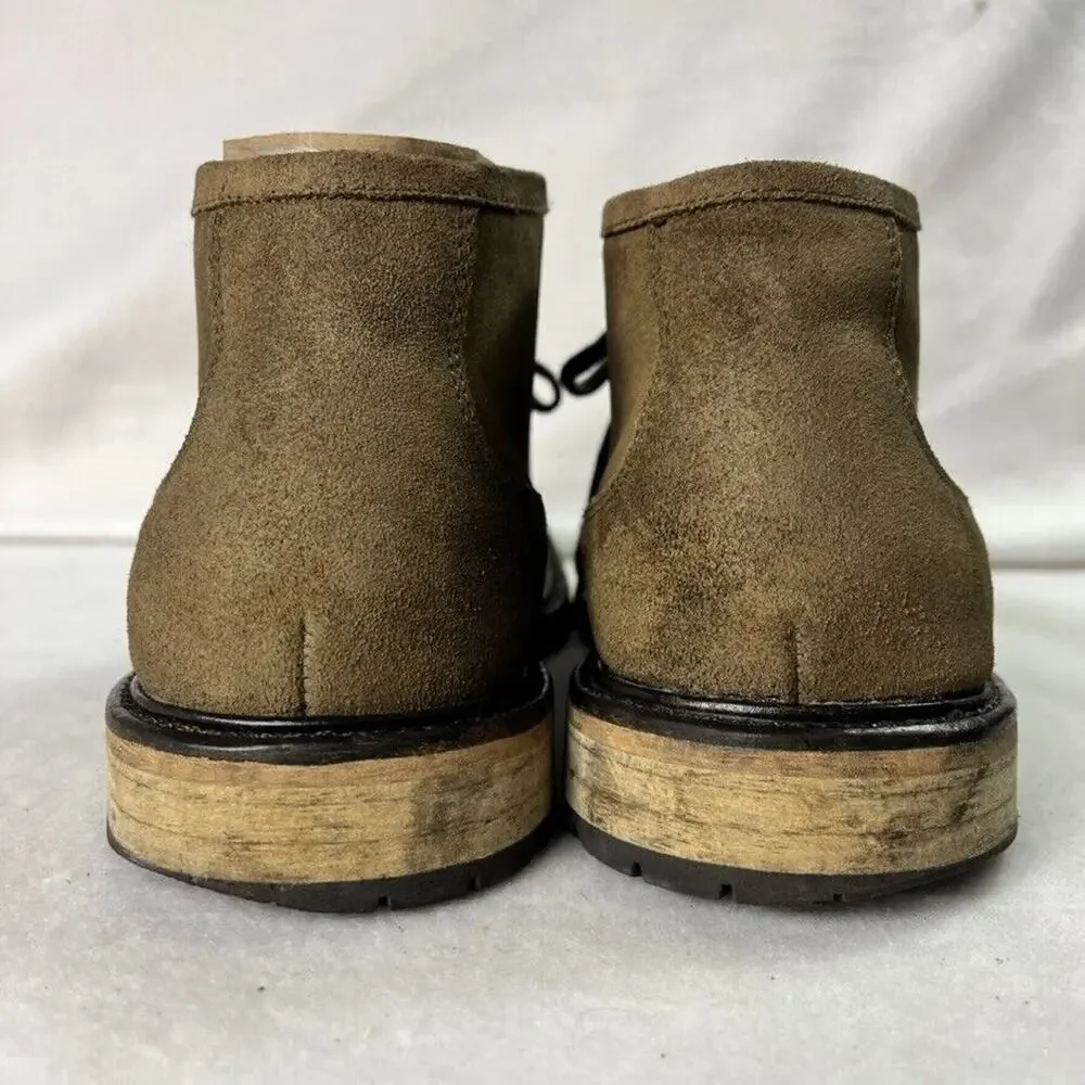 Andrew Marc Chukka Boots Mens 8 Brown Leather Round Toe Lace Up